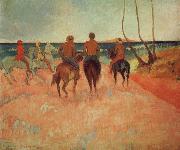 Paul Gauguin Horseman at the beach oil painting reproduction